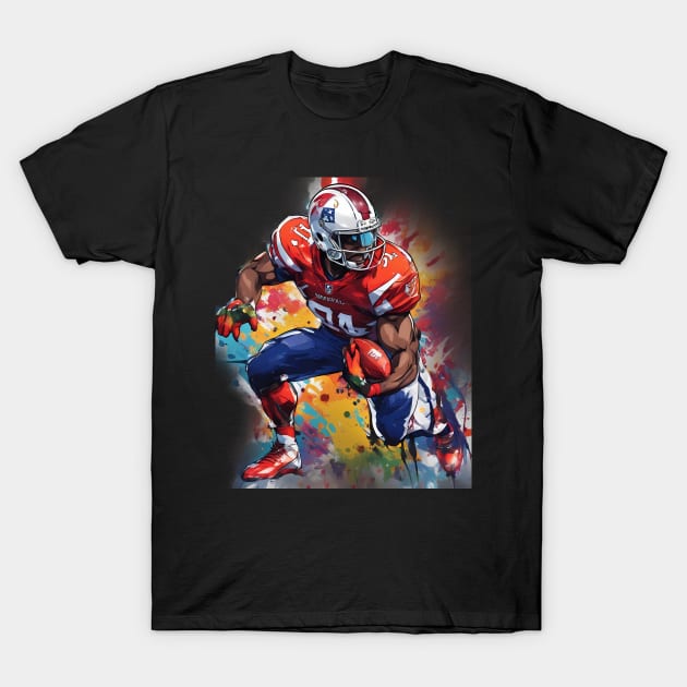 Rushing American Football T-Shirt by animegirlnft